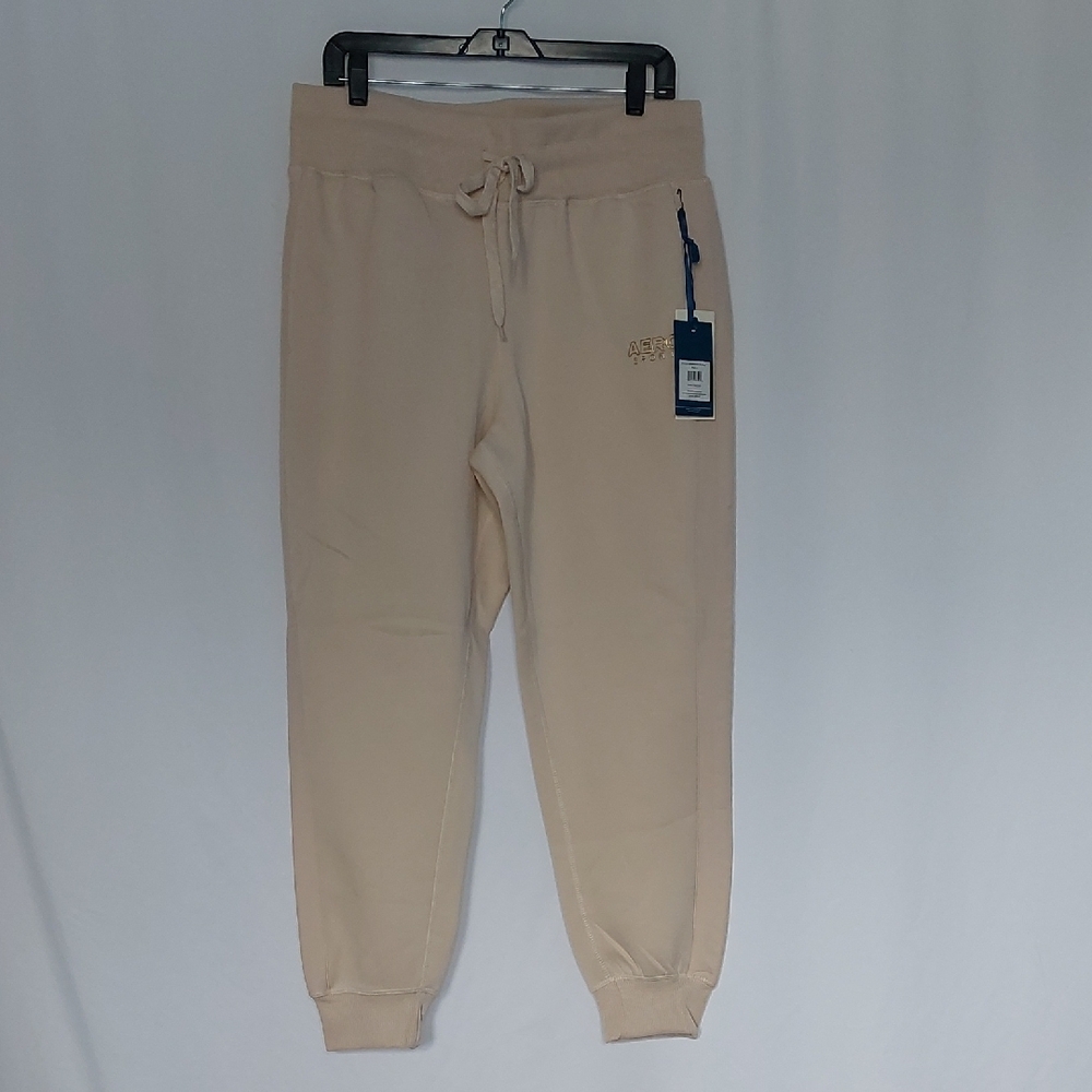 Aeropostale Womens Fleece Pants Cream Size L